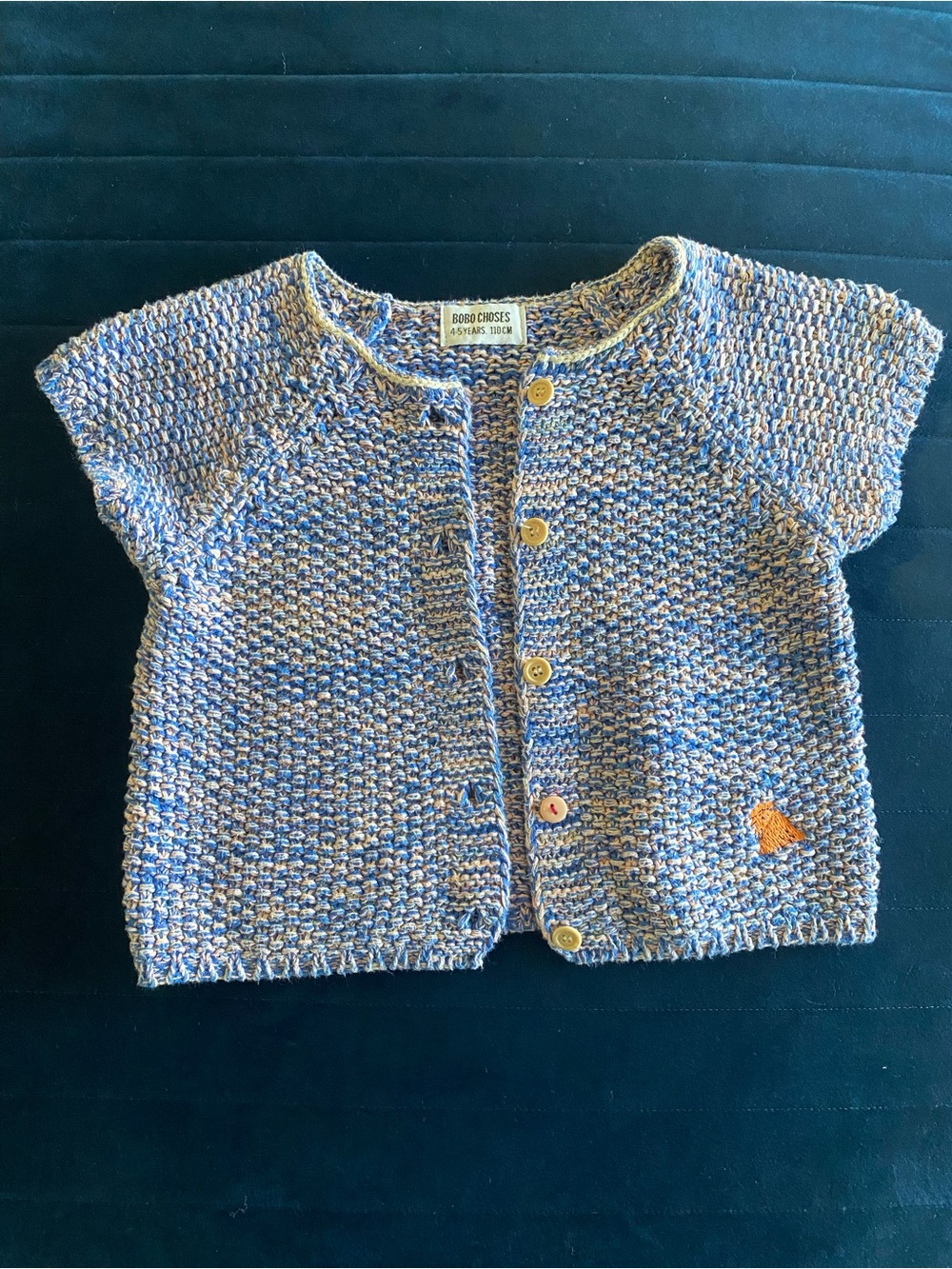 Bobo Choses Knit Short-Sleeve Cardigan 4/5